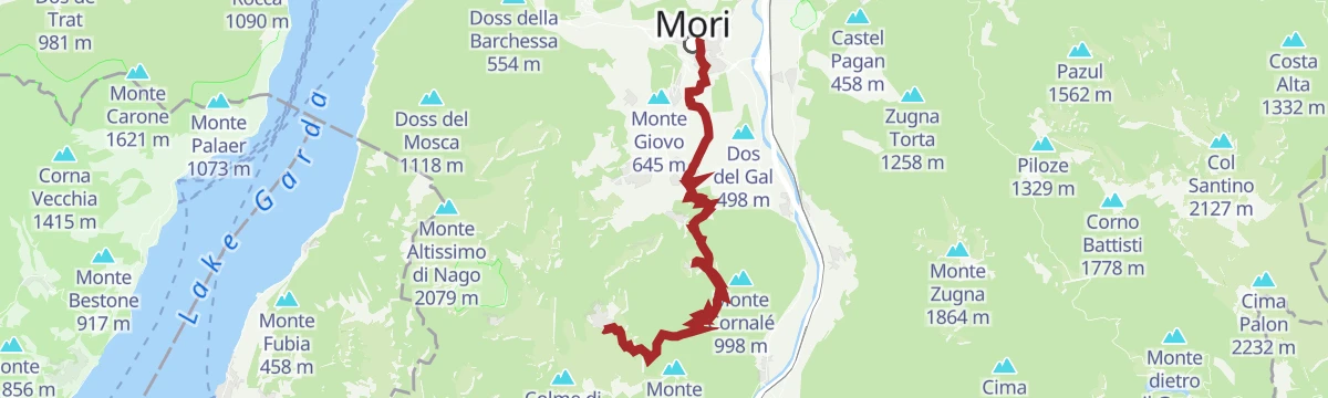 Route map: Sentiero della Pace 13: Polsa to Mori